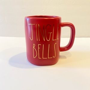 Rae Dunn JINGLE BELLS Red Mug w/ Gold Lettering Xmas Cup NEW